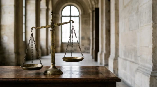 Balance de la justice symbolisant le droit du travail français face à un licenciement contesté