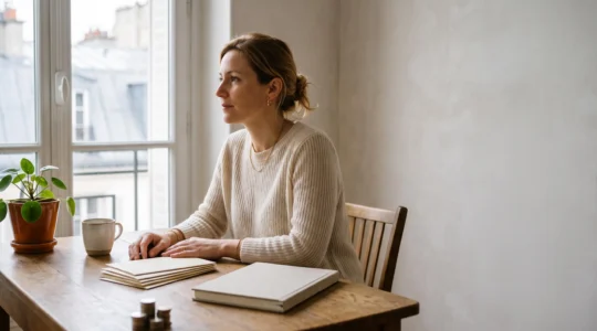 Entrepreneur independant francais analysant ses finances et son choix fiscal a domicile