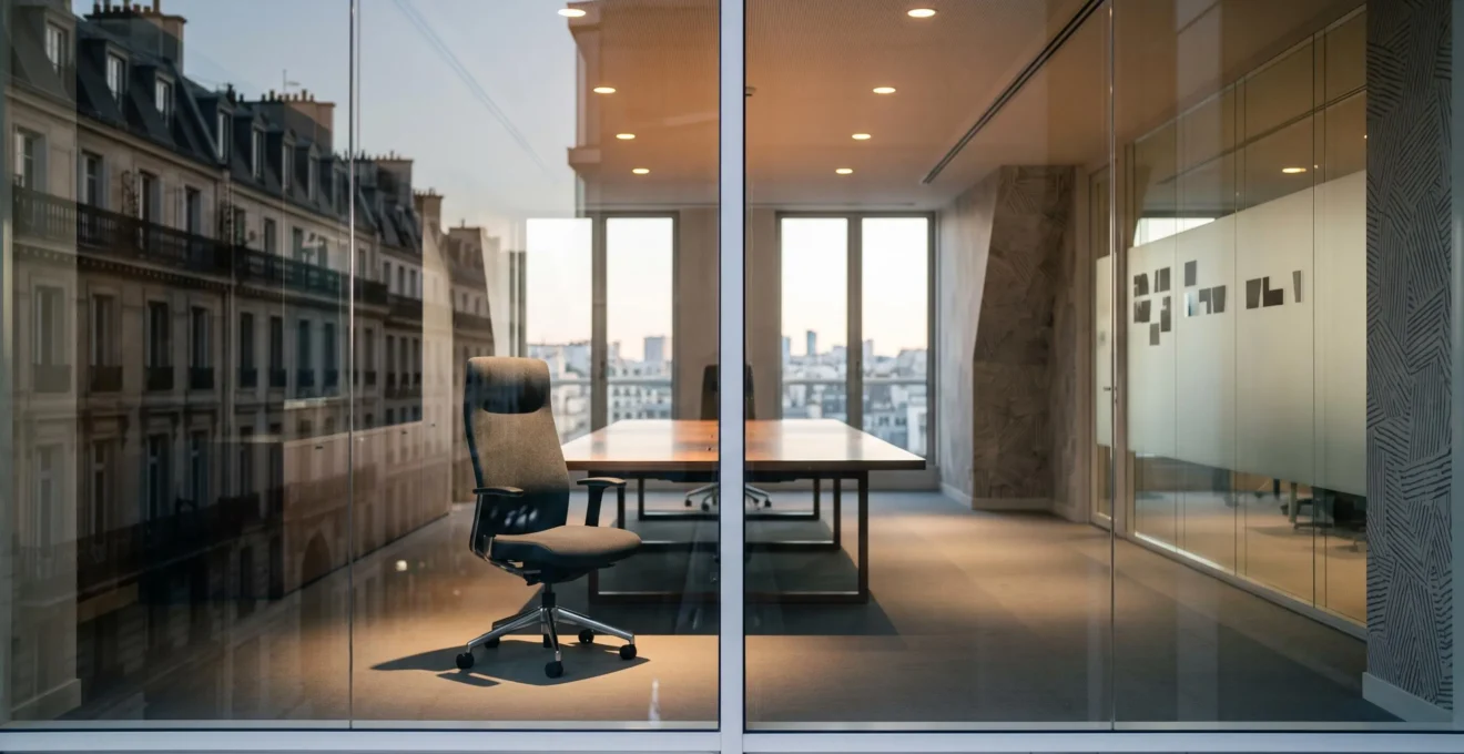 Bureau d'entreprise français vide et silencieux évoquant le risque juridique lié aux erreurs de gestion RH