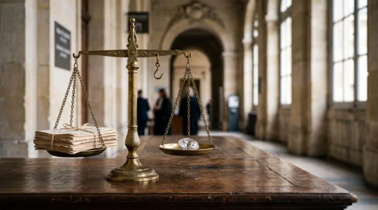 Deux chemins juridiques symbolisés par une balance de justice divisée entre une voie générale et une voie spécialisée, dans un cadre institutionnel français