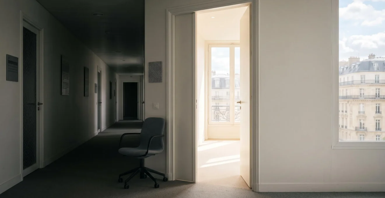 Metaphore visuelle du contraste entre un recrutement interne lent et un recrutement externe rapide via un cabinet specialise en France